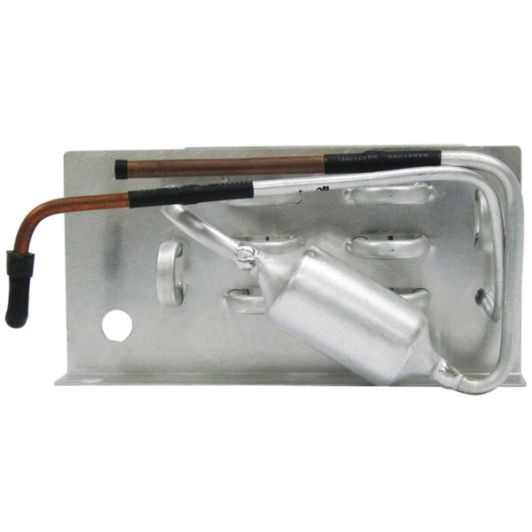 A close-up of a Turbo Air evaporator coil.