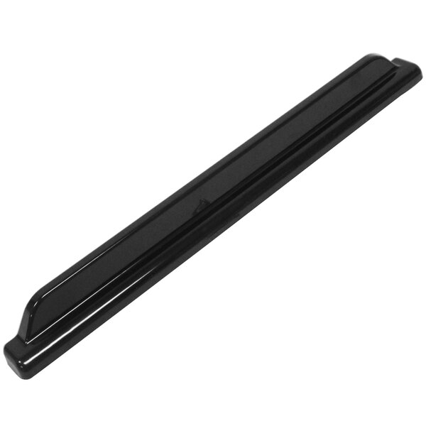 A black plastic door handle for a Turbo Air refrigerator.