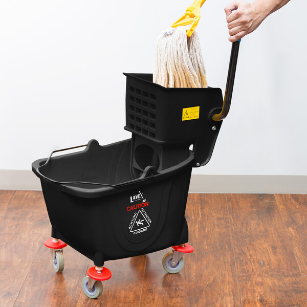 Mop Bucket with Wringer on Wheels, Heavy Duty All-in-One Tandem Mopping  Bucket