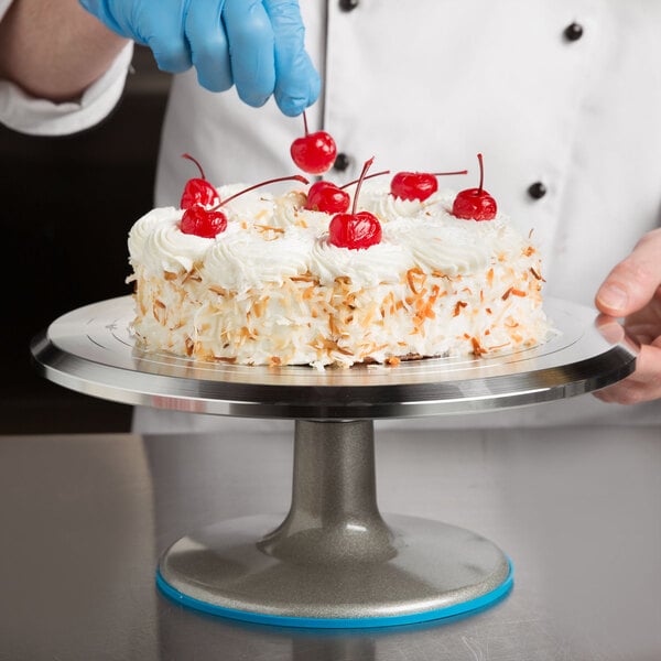 white cake plastic turntable with non-slip