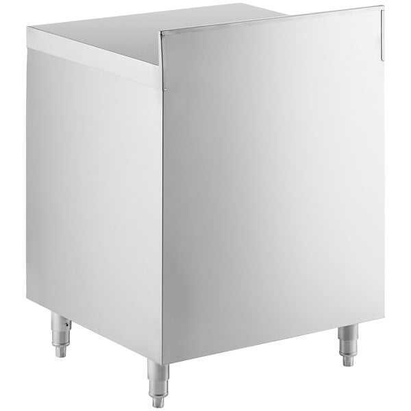 A stainless steel Regency glass rack storage unit with a flat top.