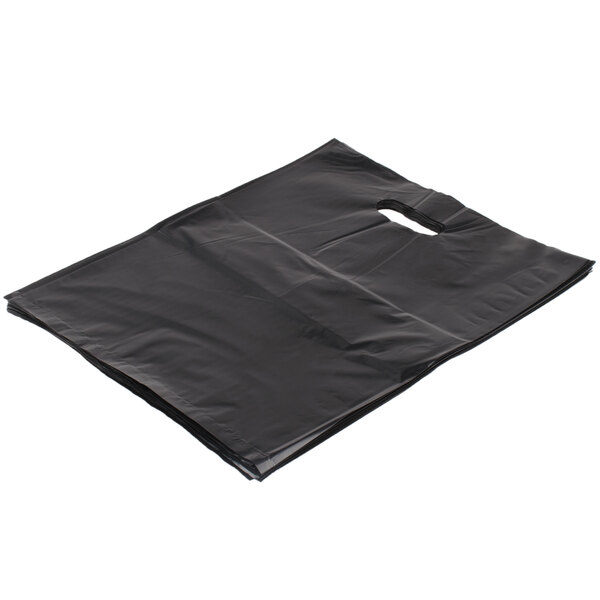 12" x 15" 1.5 Mil Black Unprinted Extra HeavyDuty Plastic Merchandise