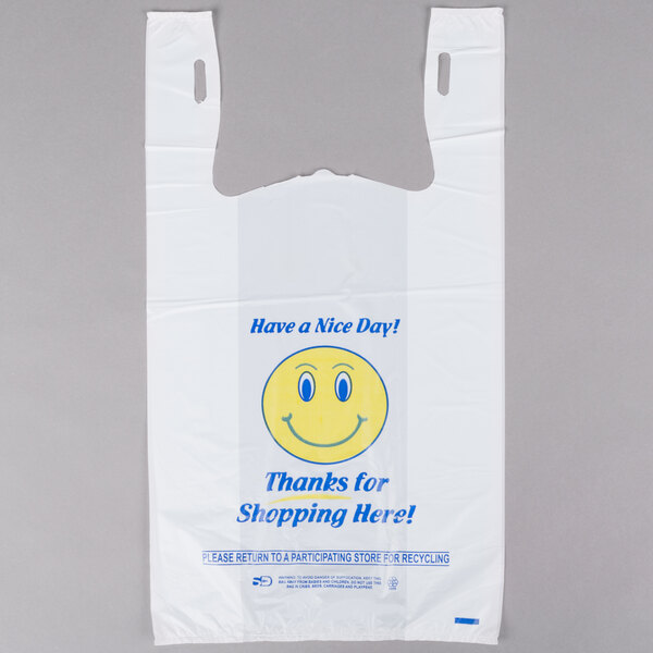 smiley face plastic bag