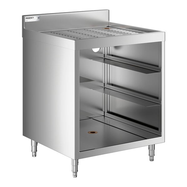 Regency GRSU2324CT Stainless Steel Corrugated Top Glass Rack Storage Unit - 23" x 24"