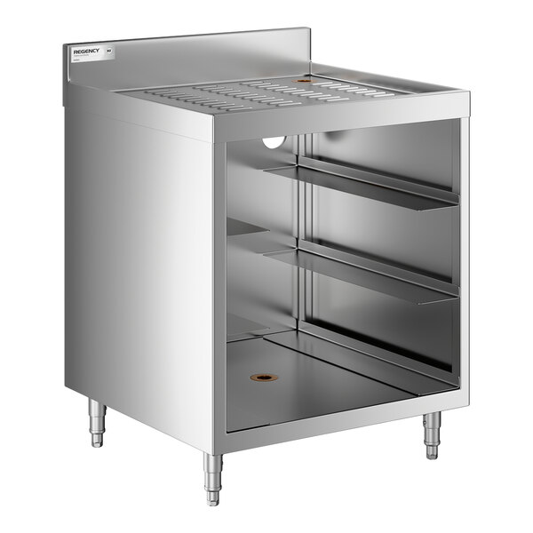 Regency Stainless Steel Corrugated Top Glass Rack Storage Unit - 23" x 24"