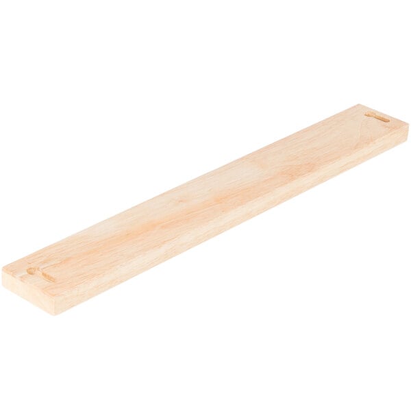 A Mercer Culinary rubberwood knife holder plank.