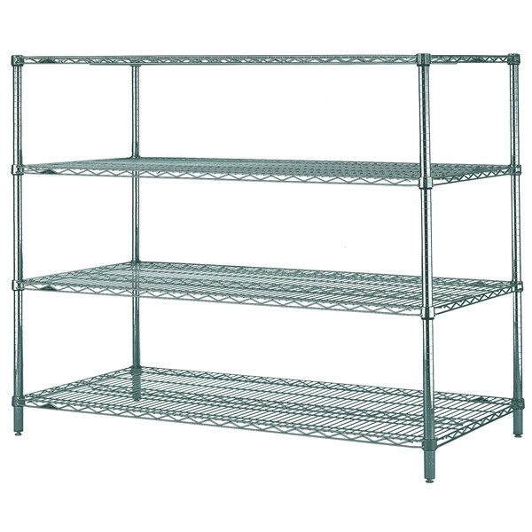 A Metroseal 3 wire shelving unit with three shelves.