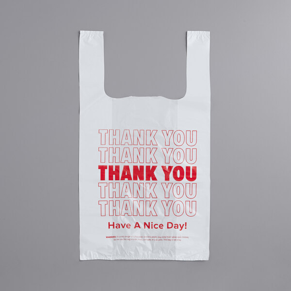 1000ct Large T-shirts Carry-out Thank You Bags 11.5 X 6.25 X 21 13micron .51mil Plastic Grocery Thank You 