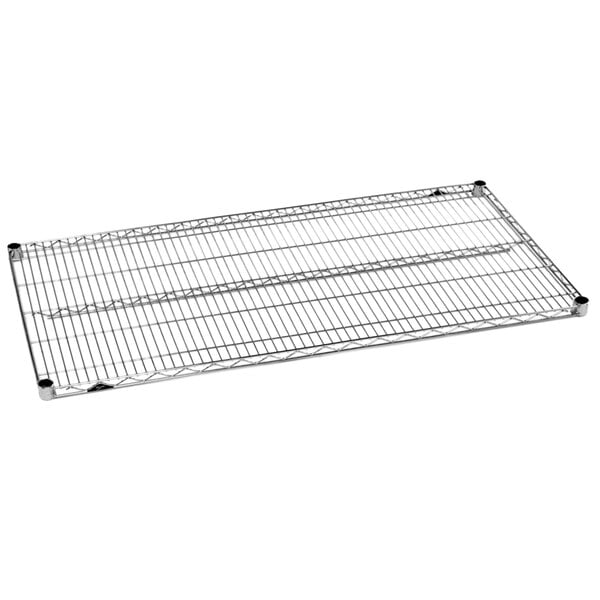 A chrome Metro Super Erecta wire shelving unit with metal racks.