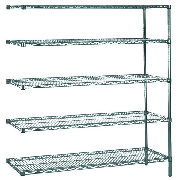 A Metro Super Erecta wire shelving add-on unit with four shelves.