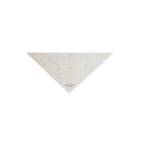 A white granite tile with a black triangle design.
