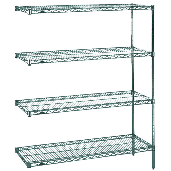 A Metro Super Erecta wire shelving add-on unit with four shelves.