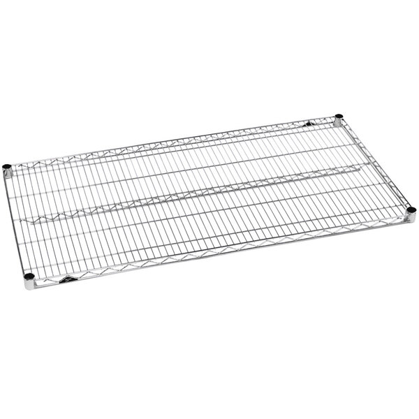 A metal rack with a wire grid.