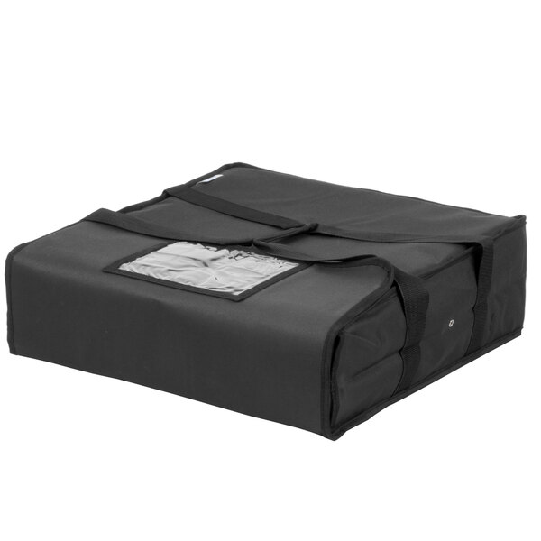 Black. Holds up to Four 16" or Four 18" Pizzas Case of 5 Pizza Delivery Bags 