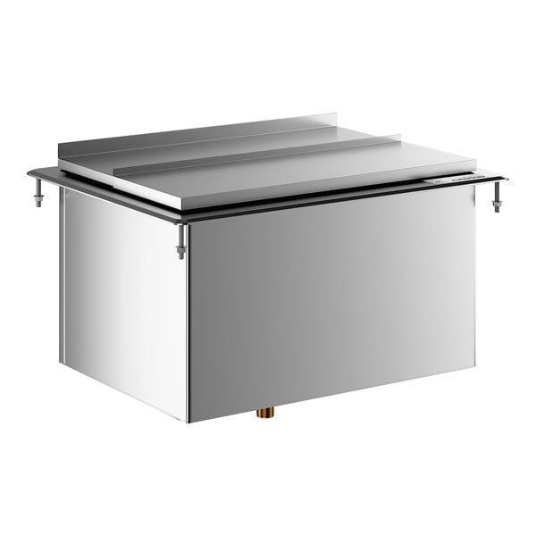 Regency 18" x 24" Stainless Steel Drop-In Ice Bin with Sliding Lid - 50 lb.
