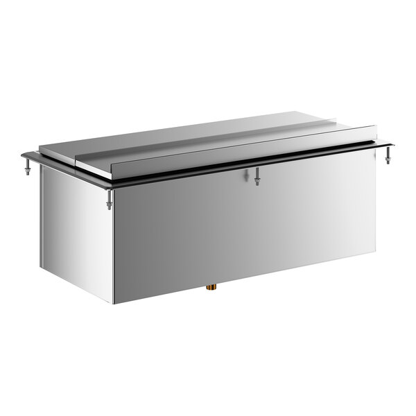 Regency 18" x 36" Stainless Steel Drop-In Ice Bin with Sliding Lid - 80 lb.