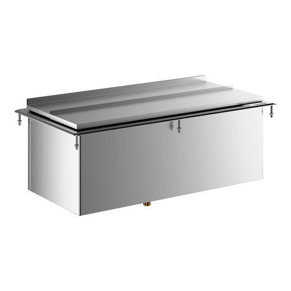 Regency 18" x 36" Stainless Steel Drop-In Ice Bin with Sliding Lid - 80 lb.