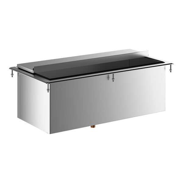 Regency 18" x 36" Stainless Steel Drop-In Ice Bin with Sliding Lid - 80 lb.