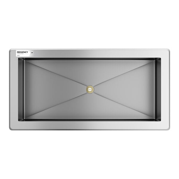 Regency 18" x 36" Stainless Steel Drop-In Ice Bin with Sliding Lid - 80 lb.