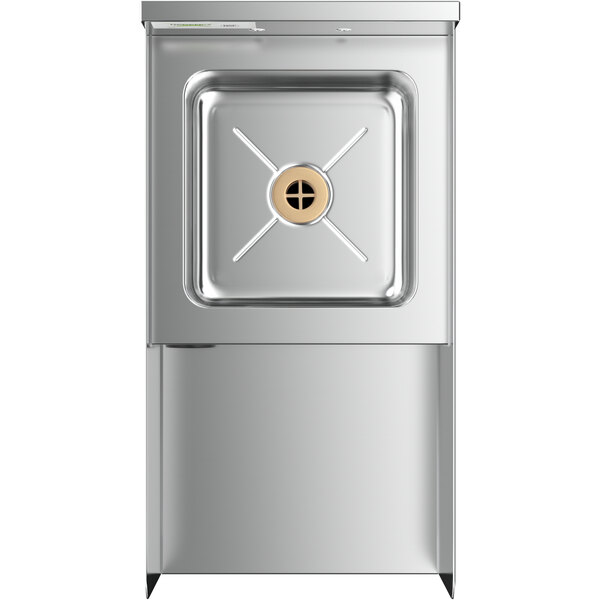 A Regency stainless steel blender station with a dump sink over a counter.