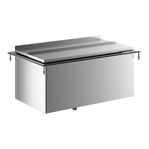 Regency 18" x 30" Stainless Steel Drop-In Ice Bin with Sliding Lid - 65 lb.