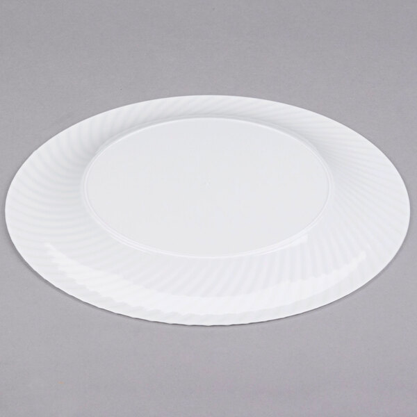 Elegant White Plastic Plates 144 Pack WebstaurantStore   1438158 