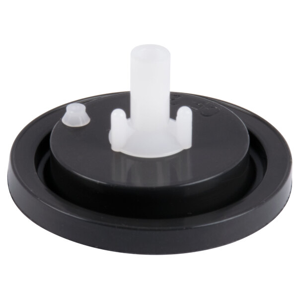 A black and white plastic Hoshizaki diaphragm with a white plastic cap on top.