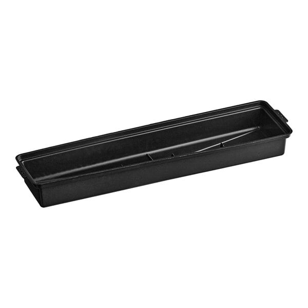 A black rectangular Turbo Air condensate drain pan with a handle.