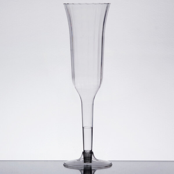 plastic champagne flutes nearby