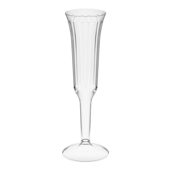 Visions 5 oz. Clear 2-Piece Plastic Champagne Flute - 10/Pack