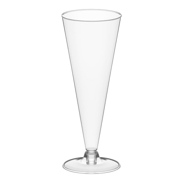 Visions 6 oz. Clear 2-Piece Plastic Cone Champagne Flute - 120/Case