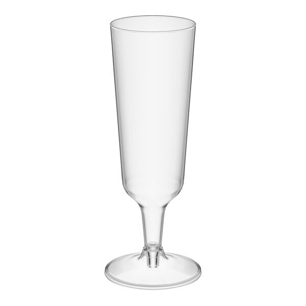 Visions 6 oz. Clear 2-Piece Plastic Champagne Flute - 120/Case