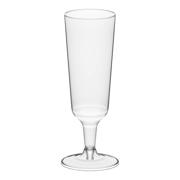 Visions 6 oz. Clear 2-Piece Plastic Champagne Flute - 120/Case