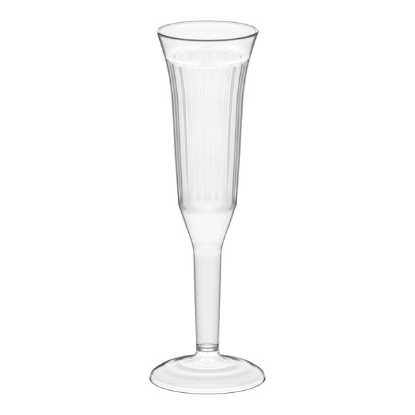 Visions 5 oz. Clear 1-Piece Plastic Champagne Flute - 96/Case