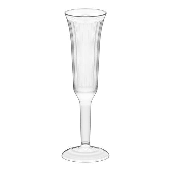 Visions 5 oz. Clear 2-Piece Plastic Champagne Flute - 120/Case