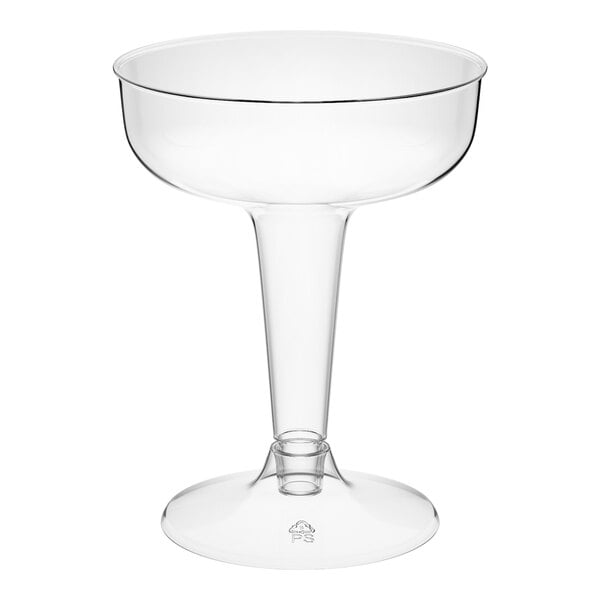 Visions 4 oz. Clear 2-Piece Plastic Champagne Glass - 360/Case