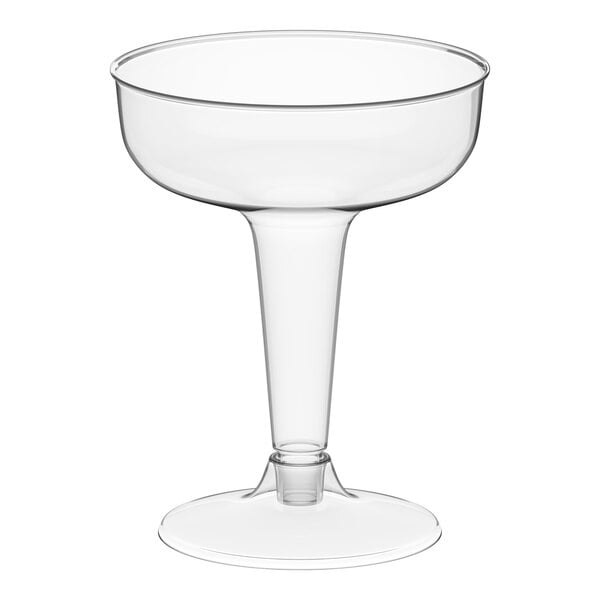 Visions 4 oz. Clear 2-Piece Plastic Champagne Glass - 360/Case
