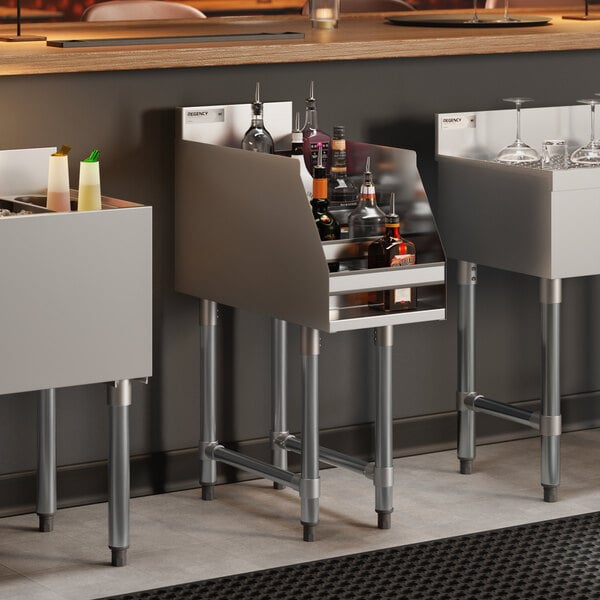 Regency LDR-2312 12" Five-Tiered Stainless Steel Liquor Display Rack - 23" Deep