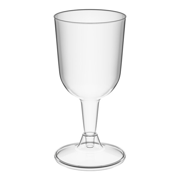 Visions 5 oz. Clear 2-Piece Plastic Wine Goblet - 360/Case