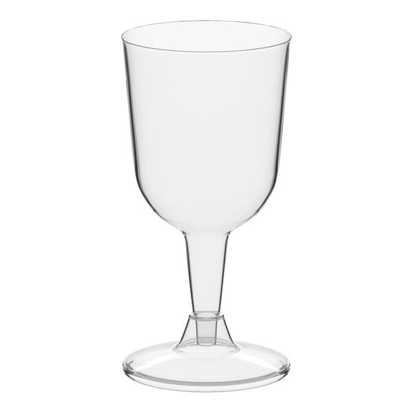 Visions 5 oz. Clear 2-Piece Plastic Wine Goblet - 360/Case