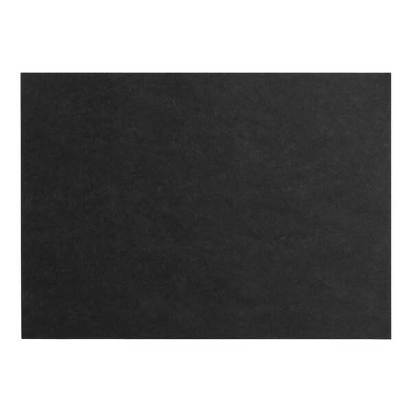 A rectangular black steak paper sheet.