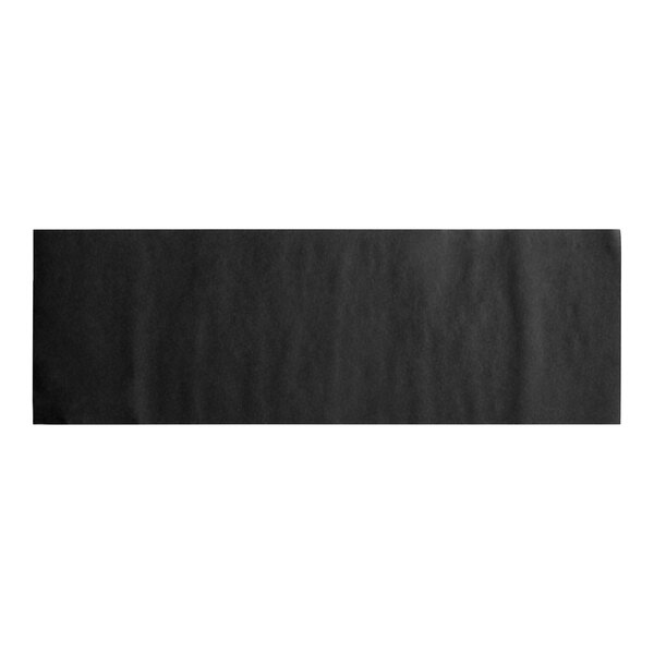 A rectangular black steak paper sheet.