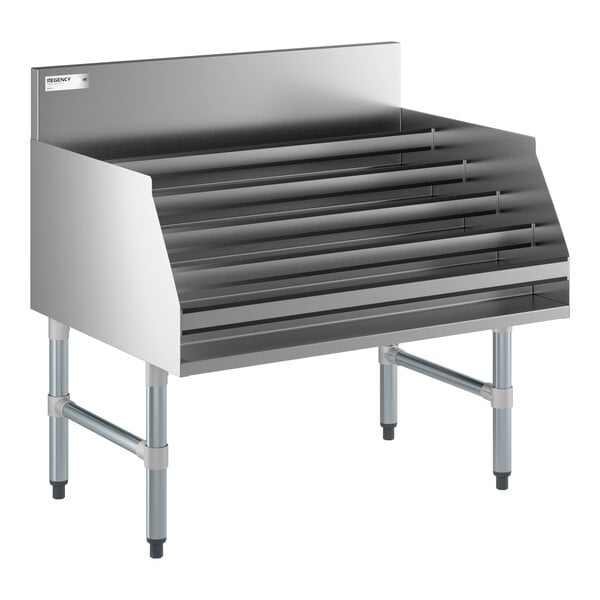 Regency LDR-2336 36" Five-Tiered Stainless Steel Liquor Display Rack - 23" Deep