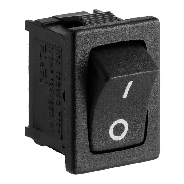 A black on/off rocker switch for a Turbo Air with white text that says "1" on it.