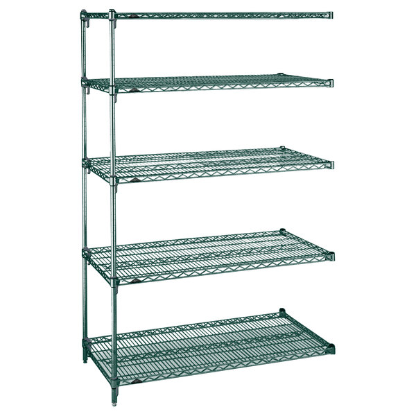 A Metro Super Erecta wire shelving add on unit with four shelves.