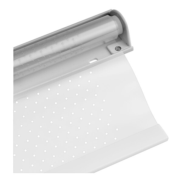 A white plastic sheet with holes.