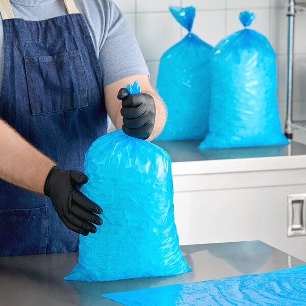 Choice 10 lb. Blue Heavy Duty Plastic Ice Bag   - 1,000/Case