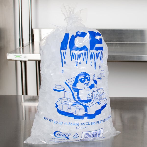 1000 Case 10 LB Clear Plastic Ice Bags Machine Commercial Barcode 10lb for sale online