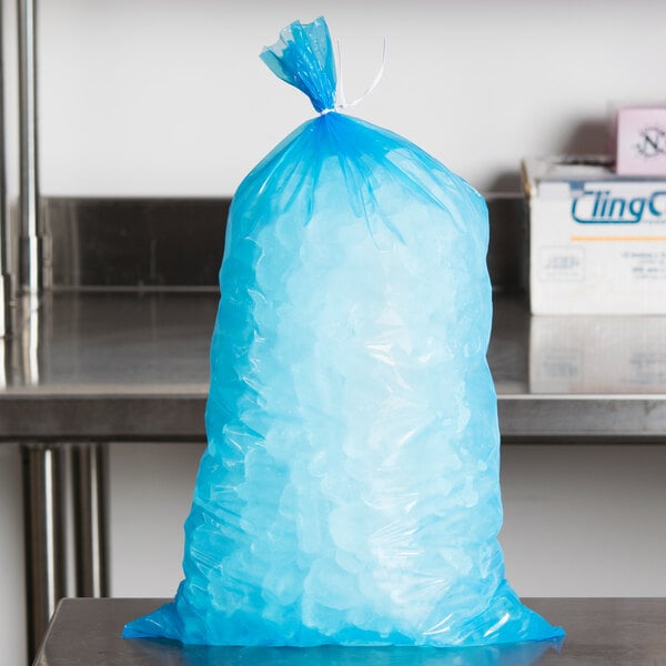 1000 CASE 8 lb Clear Plastic Ice Bag Machine Commercial Barcode Blue to 50 lb