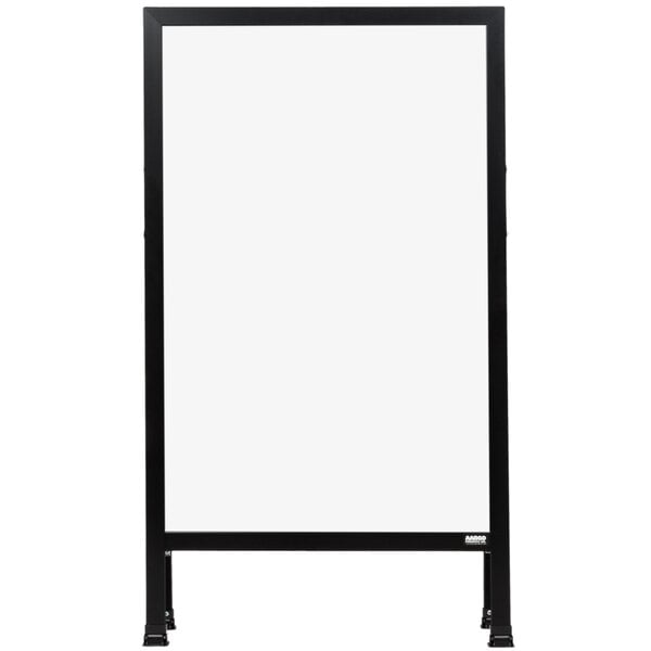 A black rectangular A-Frame sign with a white marker board.